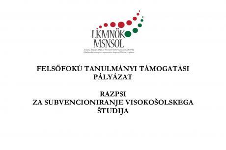 Felsőfokú tanulmányi támogatási pályázat Felsőfokú tanulmányi támogatási pályázat